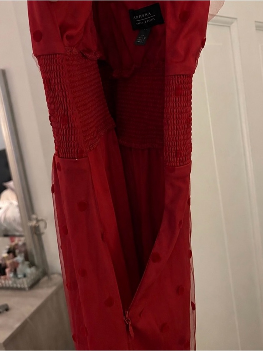 Adrianna by Adrianna Papell Dot Tulle Ruffle Dress in Size 4 NWT - Picture 16 of 16